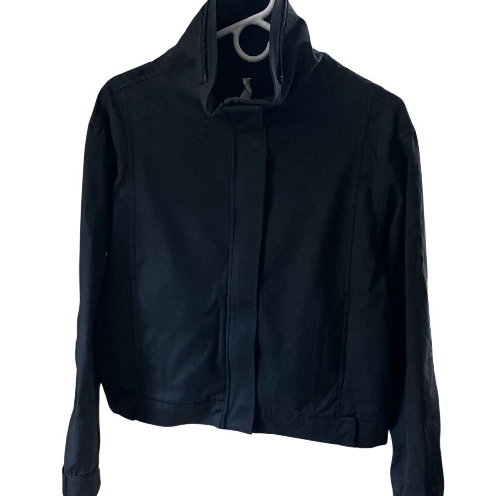 Lululemon Athletica Black Full Zip Stand Collar Jacket Womens Size 6 Made Canada